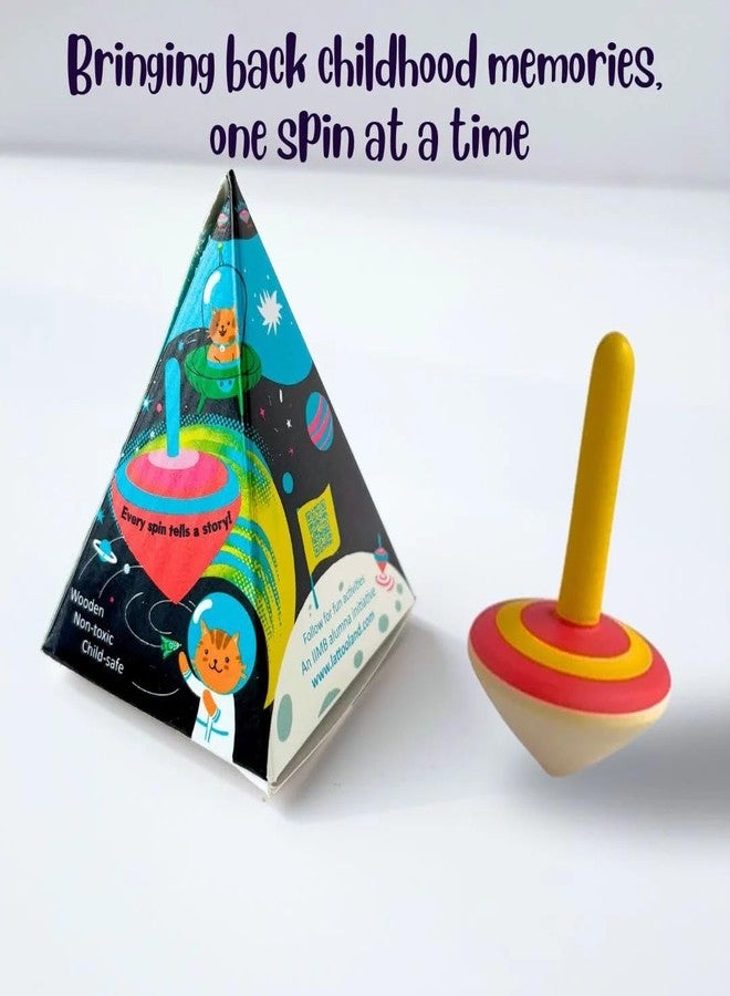 Lattooland Spinning Tops (Set of 3 Pieces) | Colorful Wooden Lattoos Sensory Toys for Kids 3+ | Eco-Friendly, Non-Toxic Colors | Indoor & Outdoor Fun Activity | Spinning Toys for Kids Return Gift - Image 5